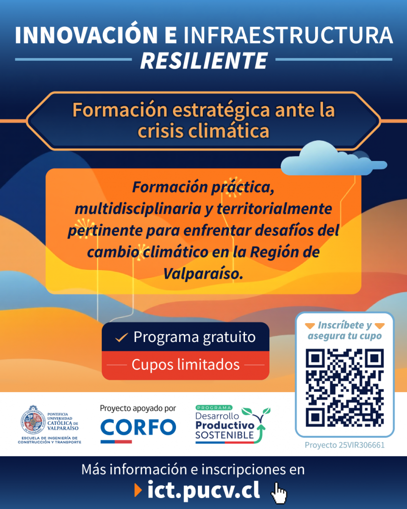 ICT abre convocatoria de programa formativo en innovación e infraestructura resiliente ante la crisis climática.